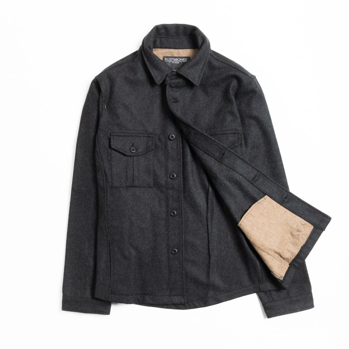 Wool overshirt made in Italy by rust&bones